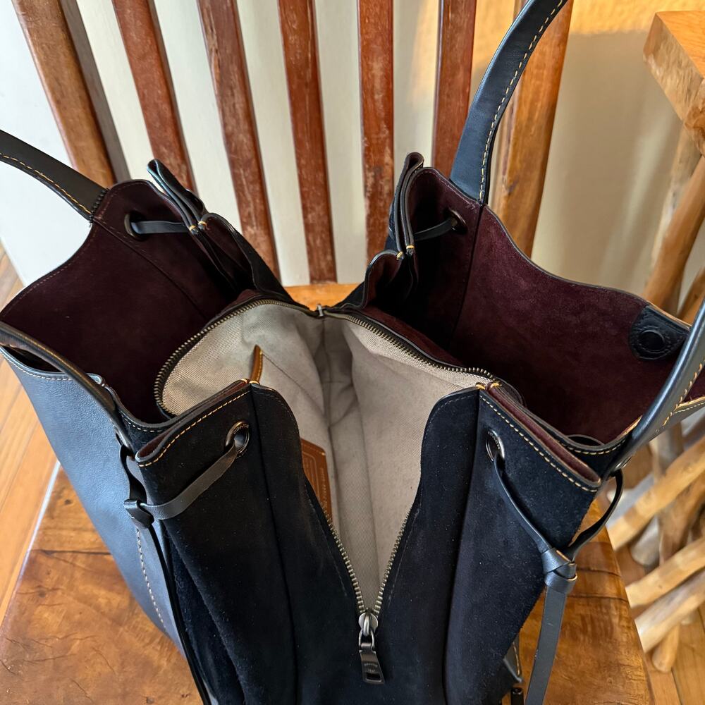 Coach 1941 Harmony Hobo Bag Black Glovetanned Leather & Suede - Picture 15 of 16